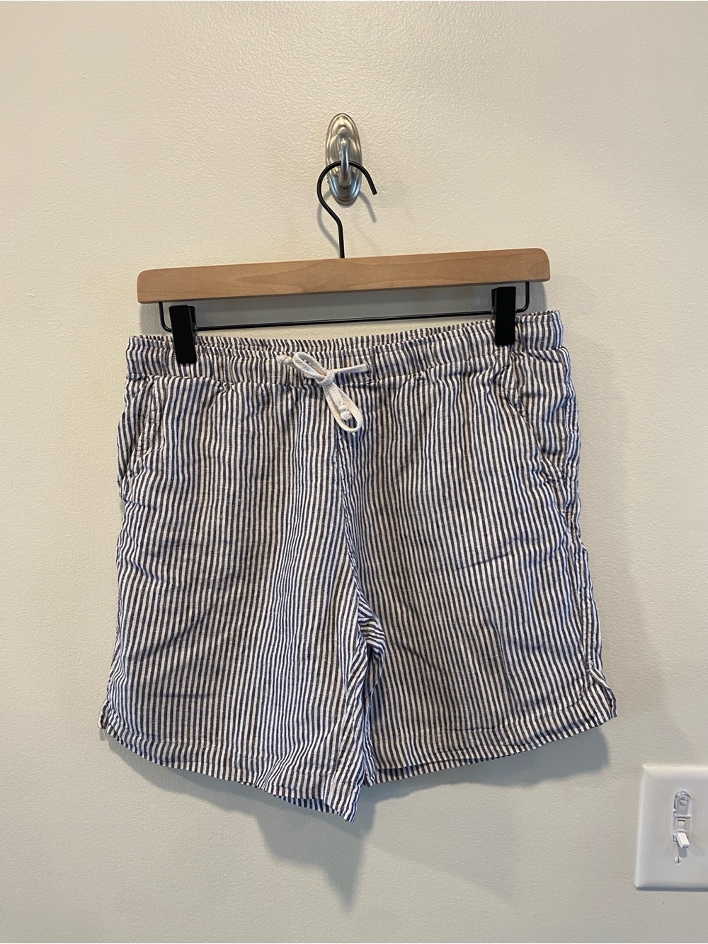 Alex Crane Mens Bo Shorts 100% Linen size small  fisherman nautical quiet luxury